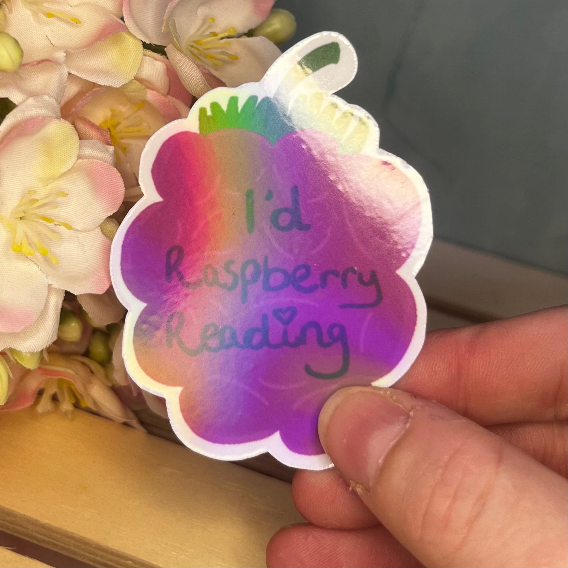 Raspberry pun vinyl sticker
