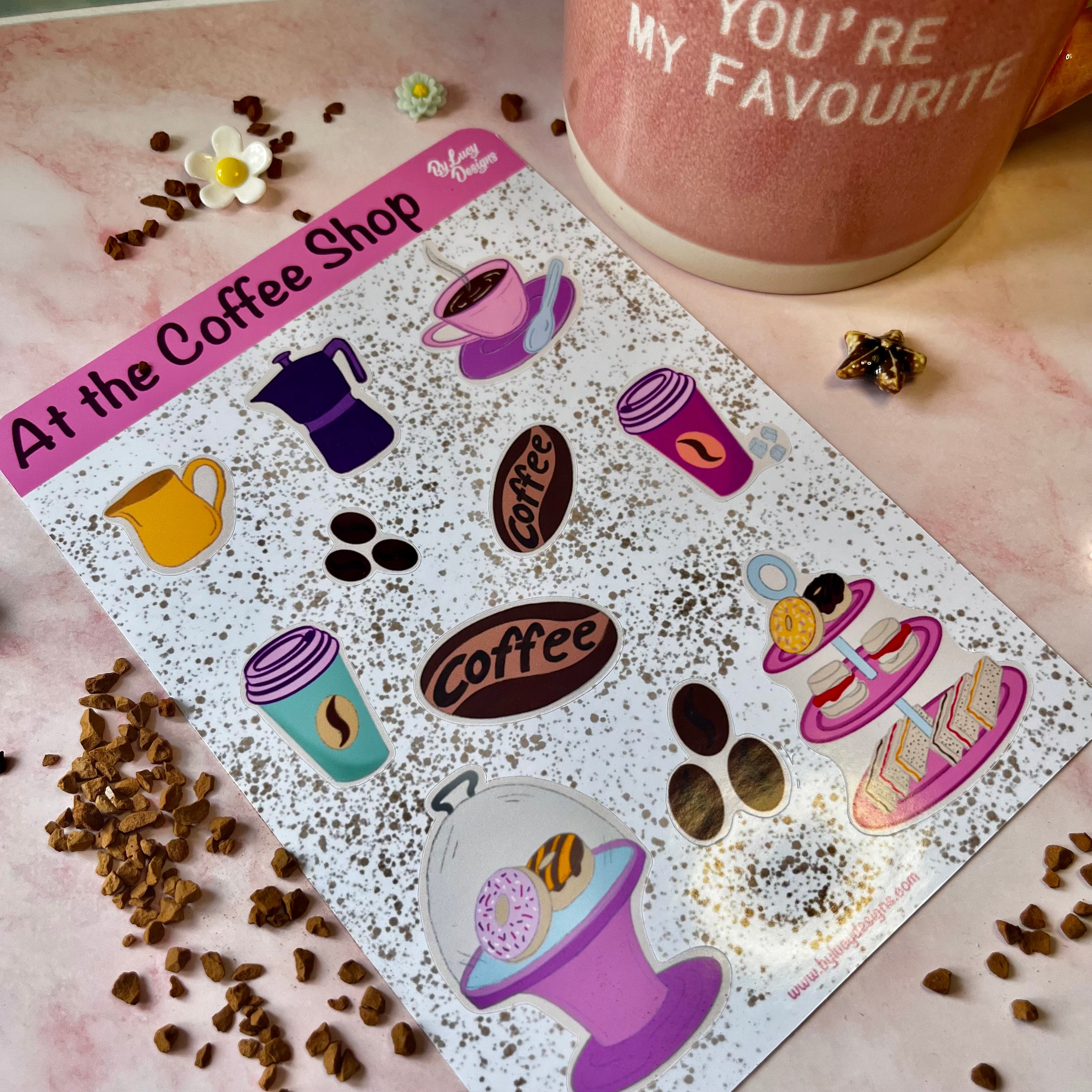 At the Coffee Shop Sticker Sheet