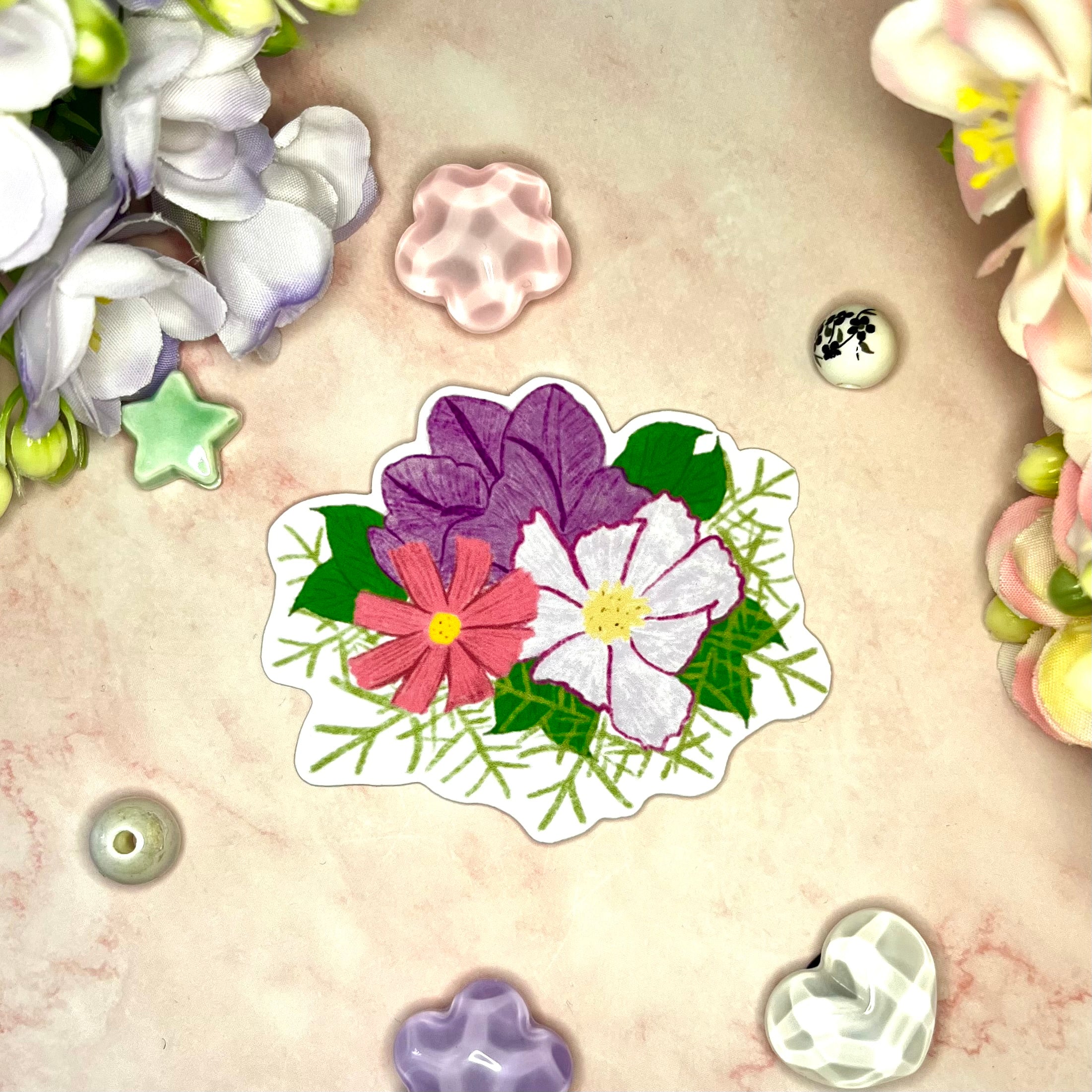 Cosmos Flower Vinyl sticker