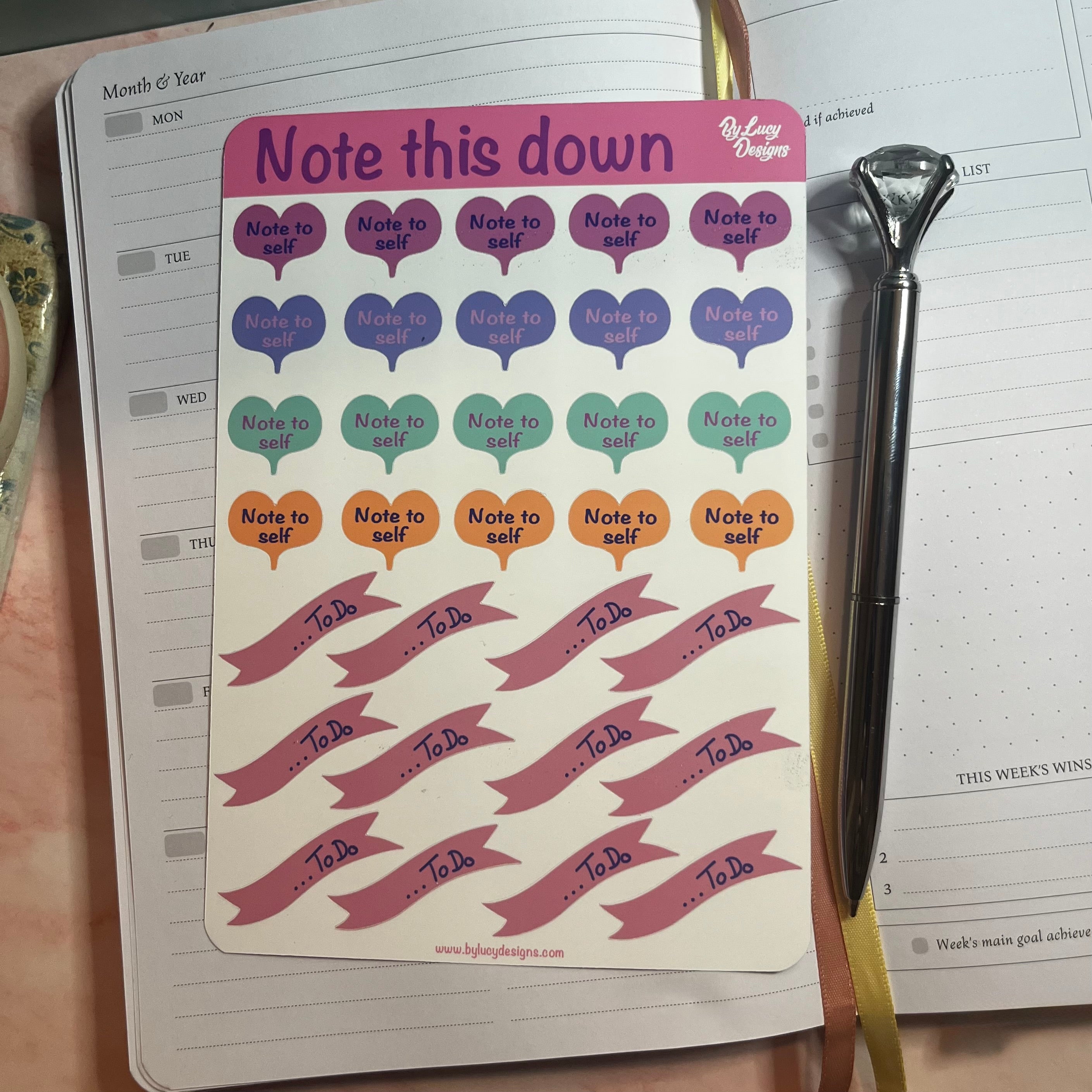 Bright and colourful planner stickers sheets