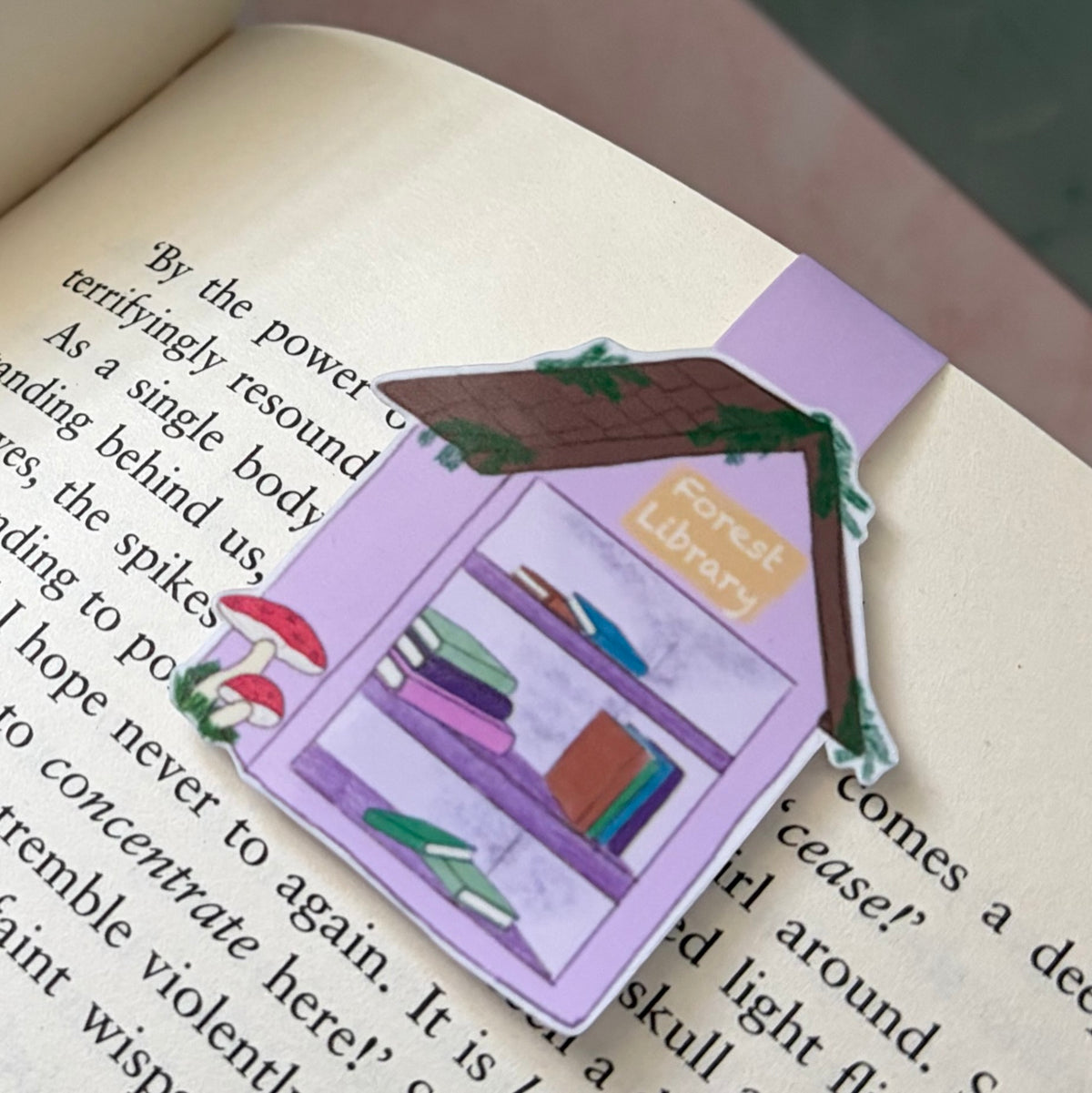 Forest Library Magnetic Bookmark
