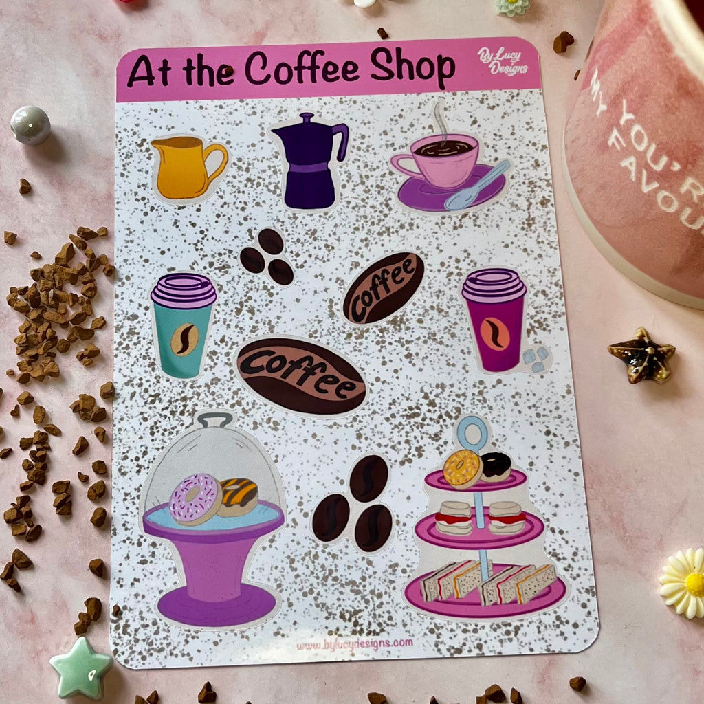 At the Coffee Shop Sticker Sheet