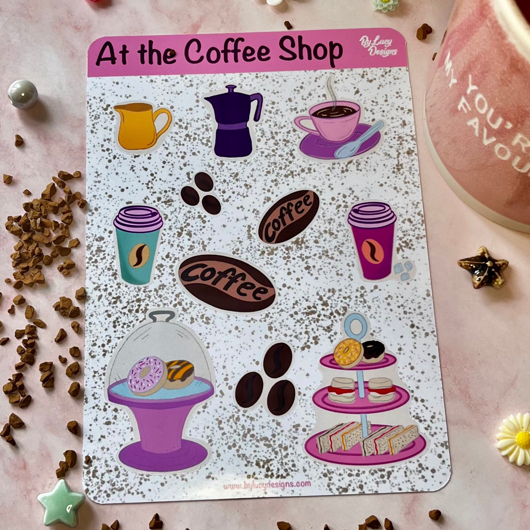 At the Coffee Shop Sticker Sheet