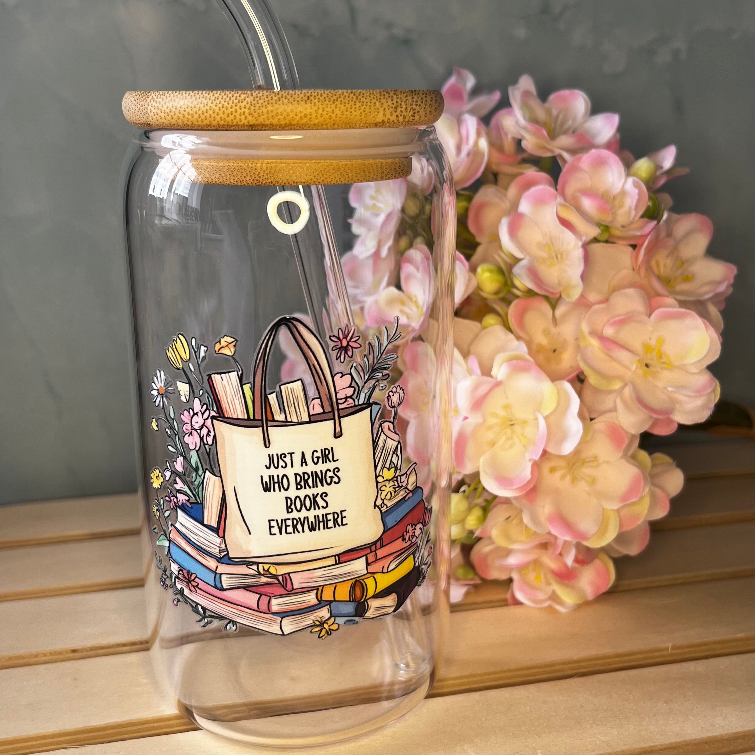 Just a Girl who brings books everywhere Glass cold cup