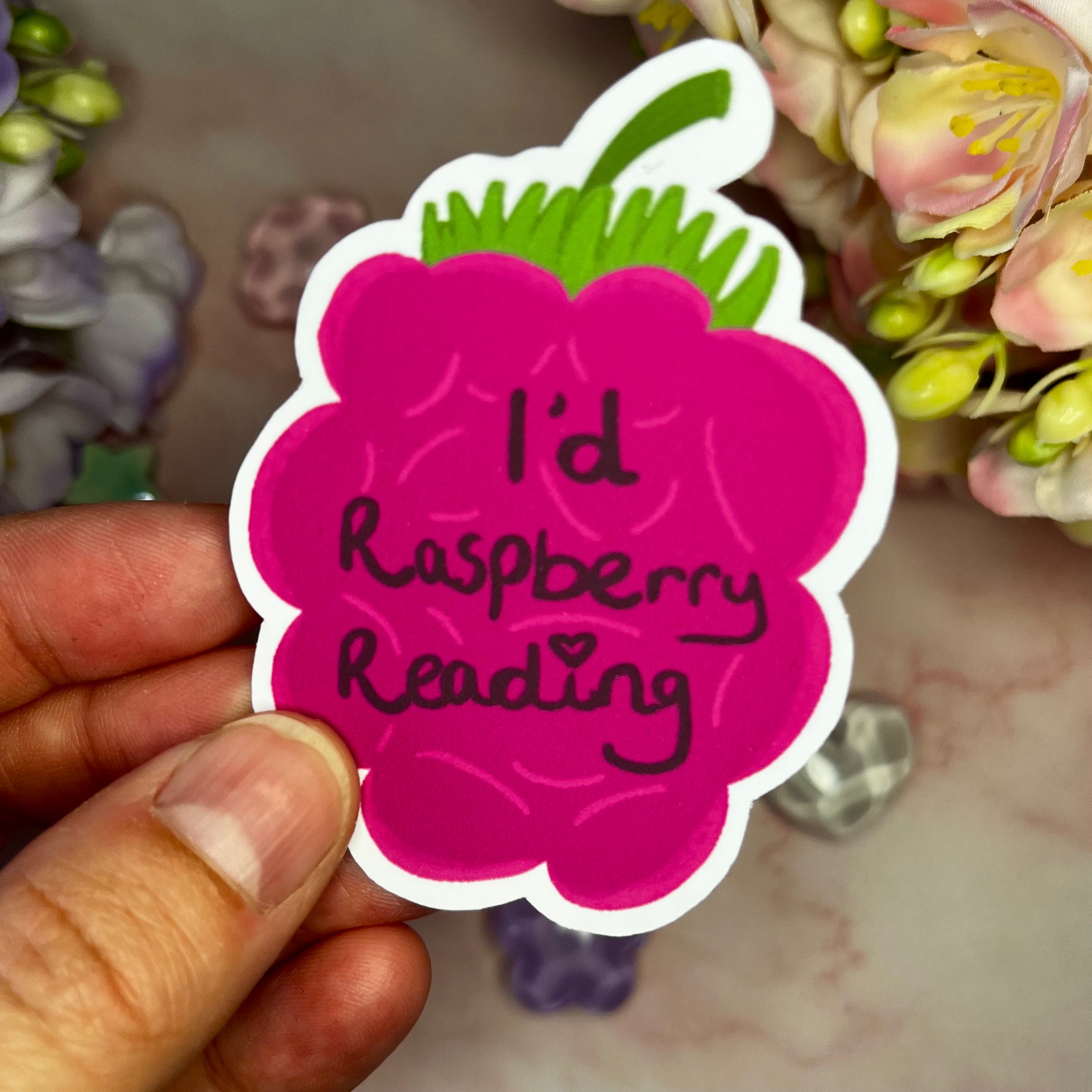 Raspberry pun vinyl sticker
