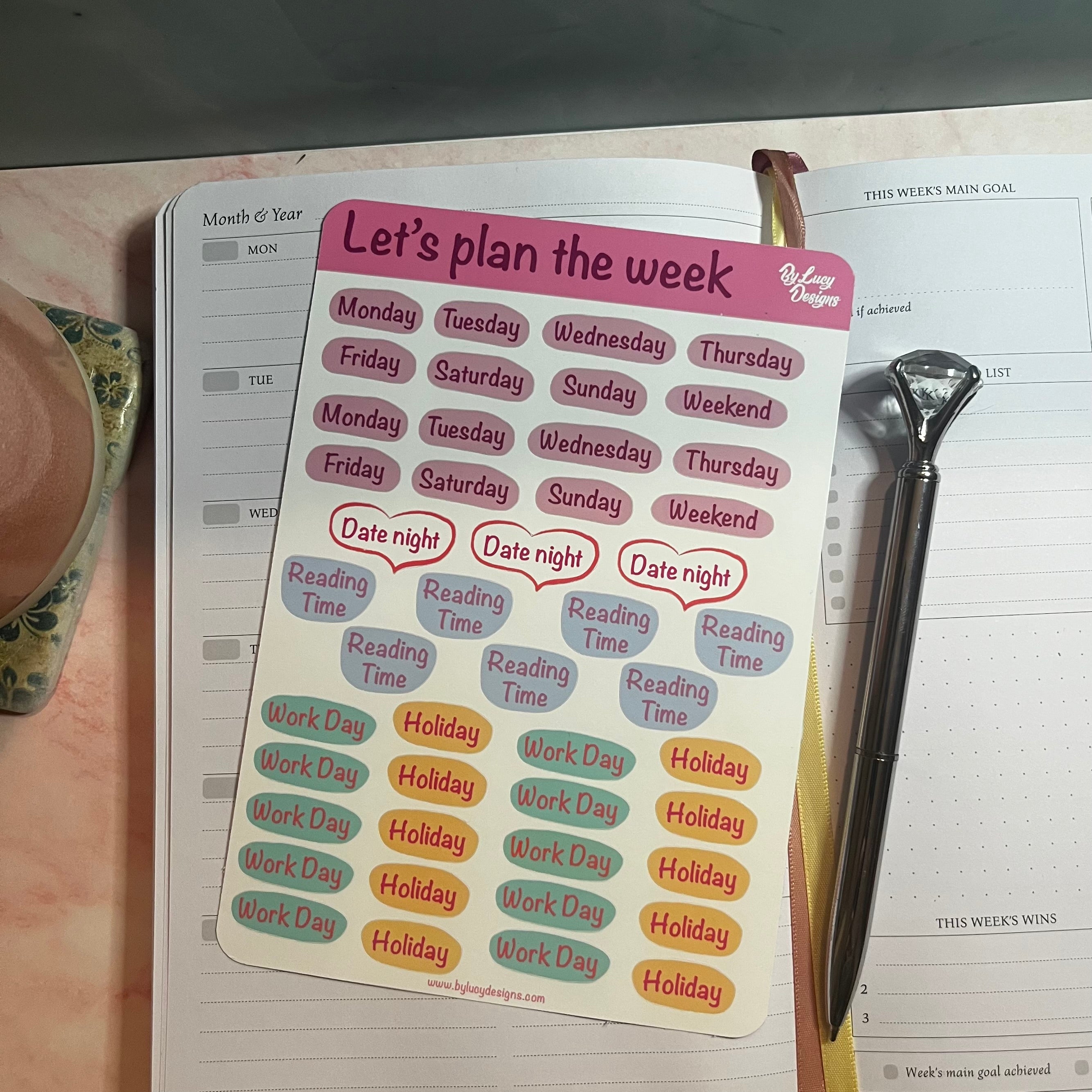 Bright and colourful planner stickers sheets