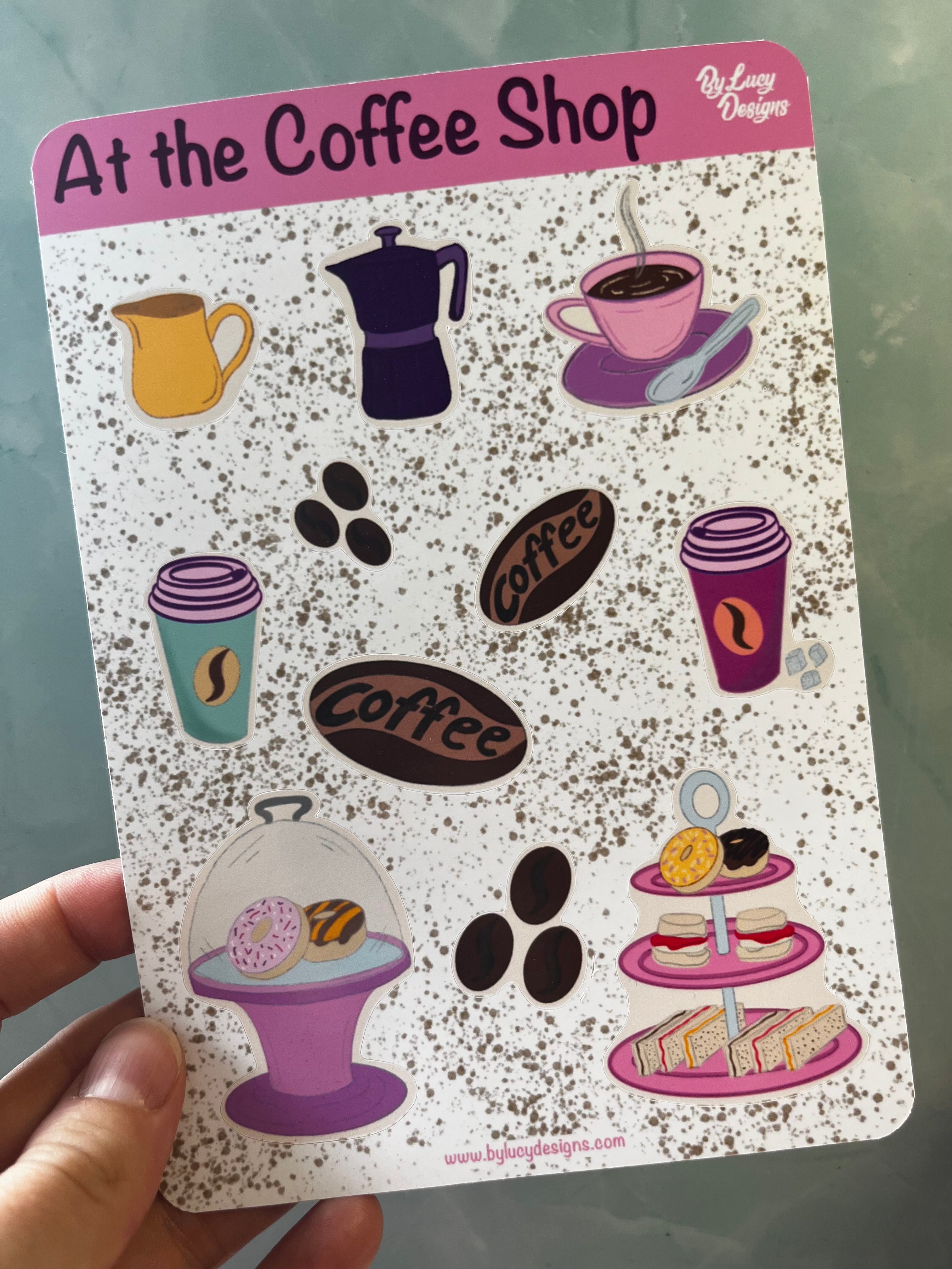 At the Coffee Shop Sticker Sheet