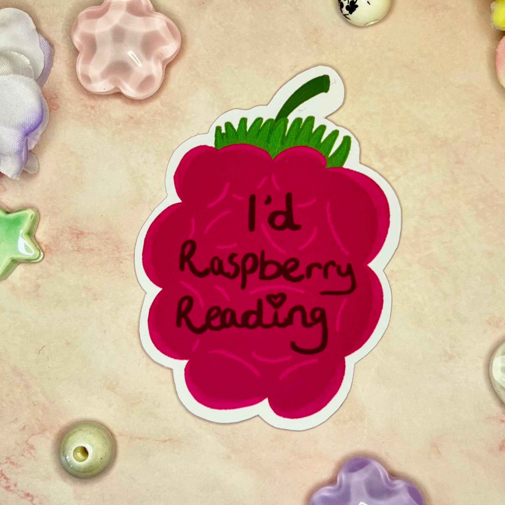 Raspberry pun vinyl sticker