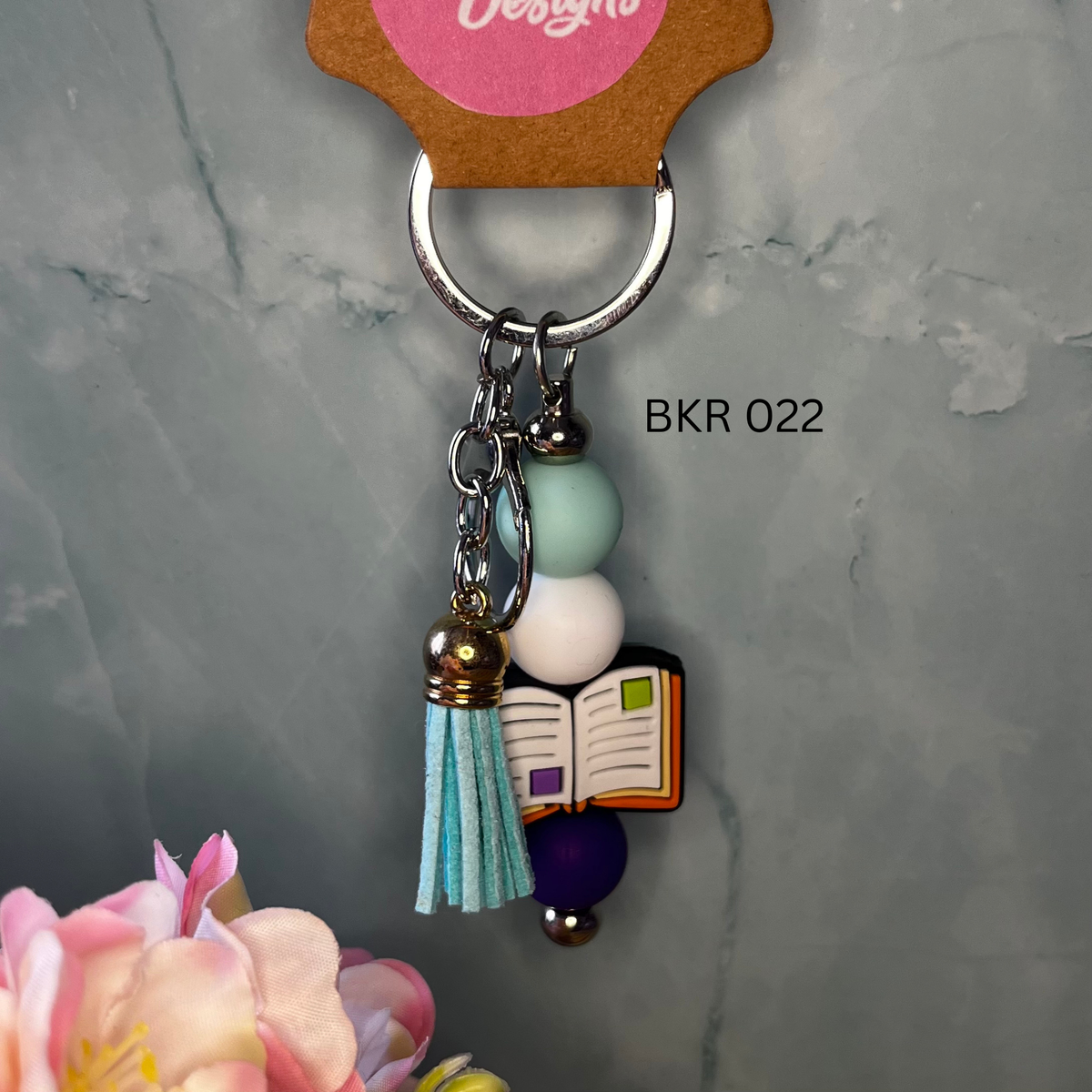 Bookish Beaded Keyring