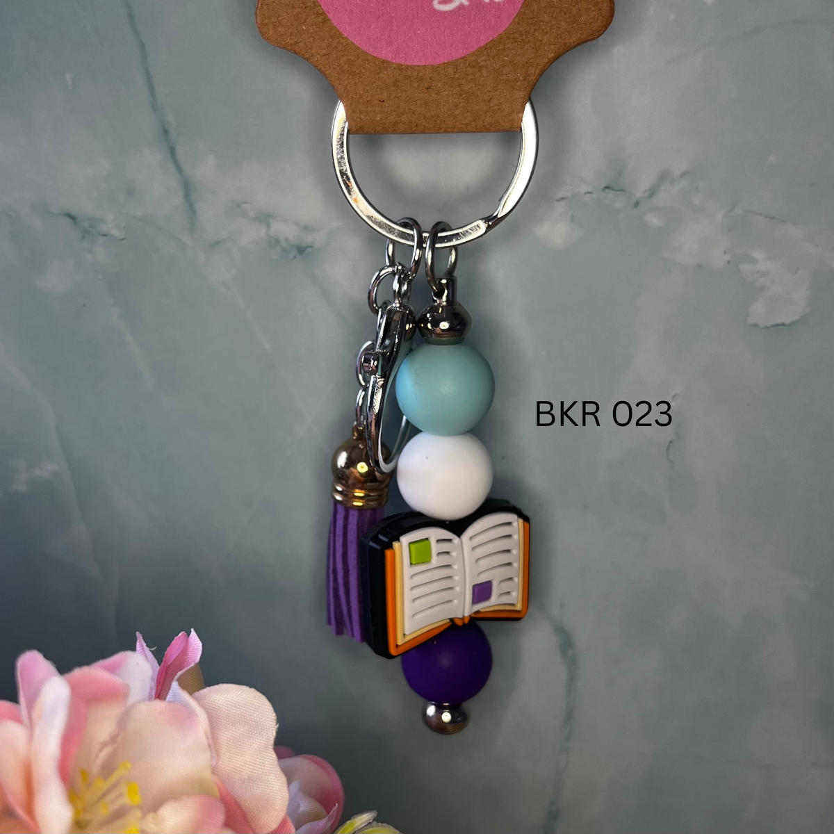 Bookish Beaded Keyring