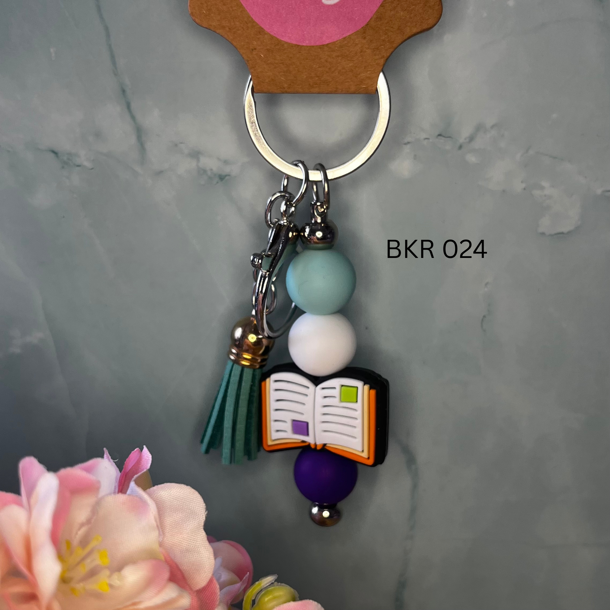 Bookish Beaded Keyring
