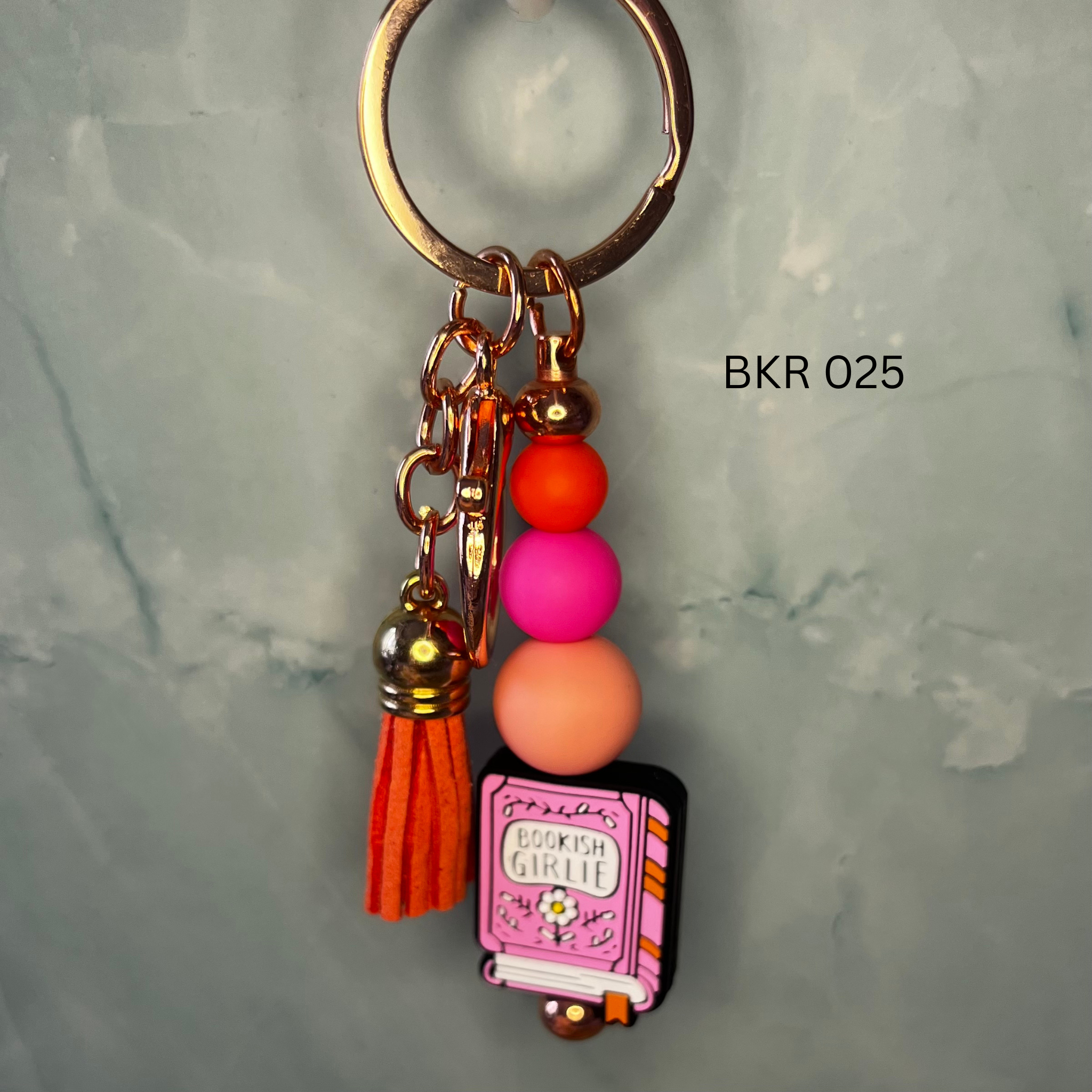 Bookish Beaded Keyring