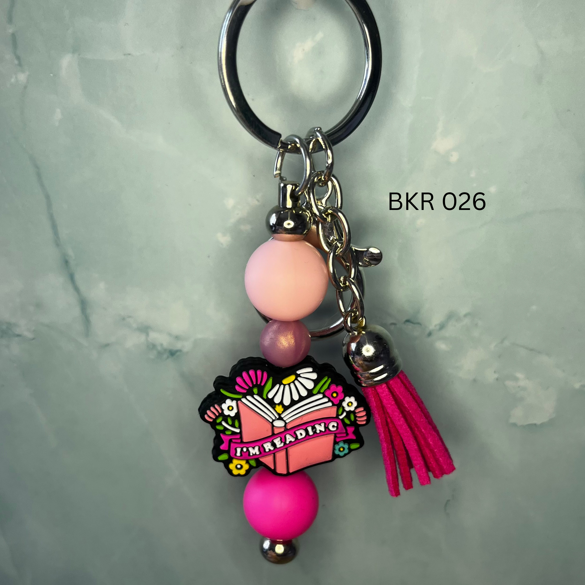 Bookish Beaded Keyring
