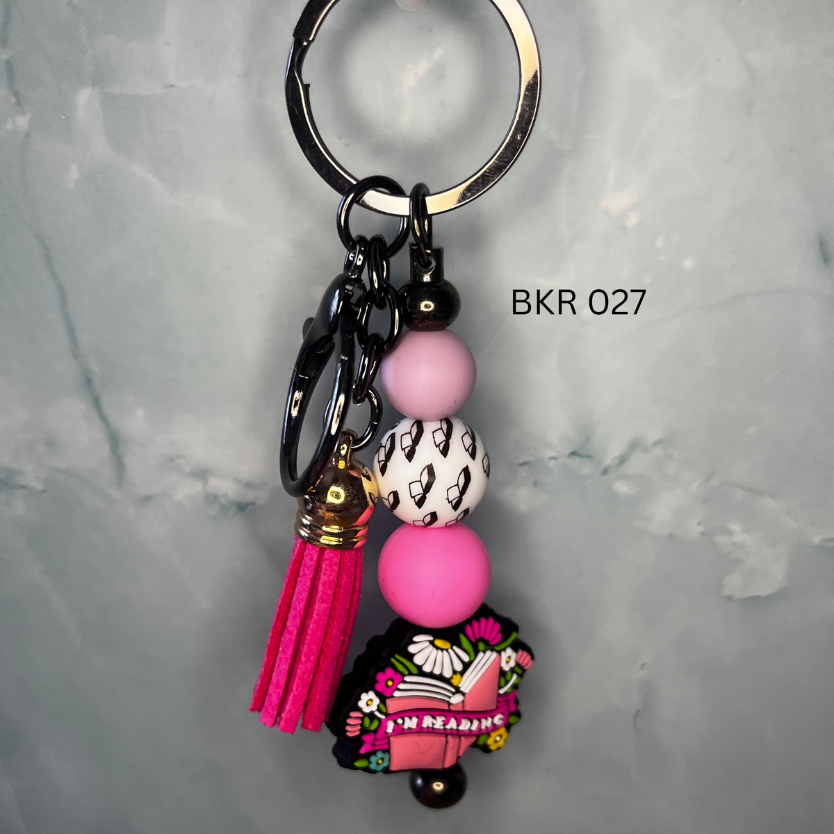 Bookish Beaded Keyring