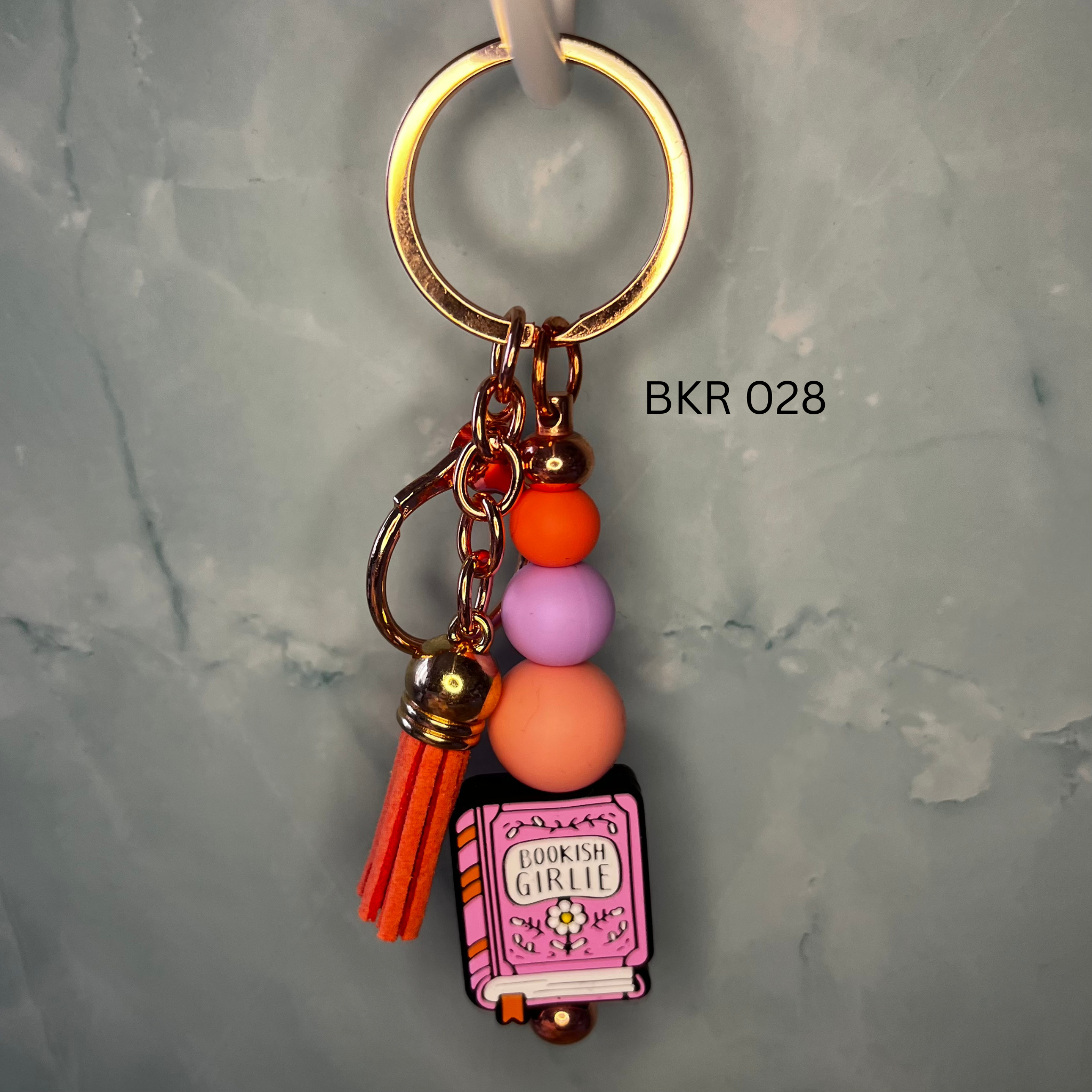 Bookish Beaded Keyring