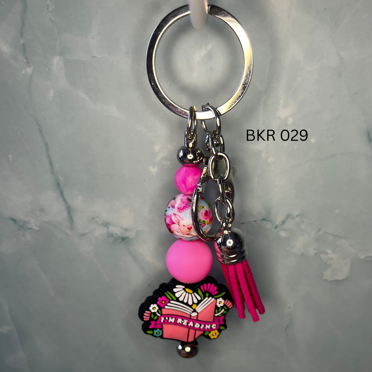 Bookish Beaded Keyring