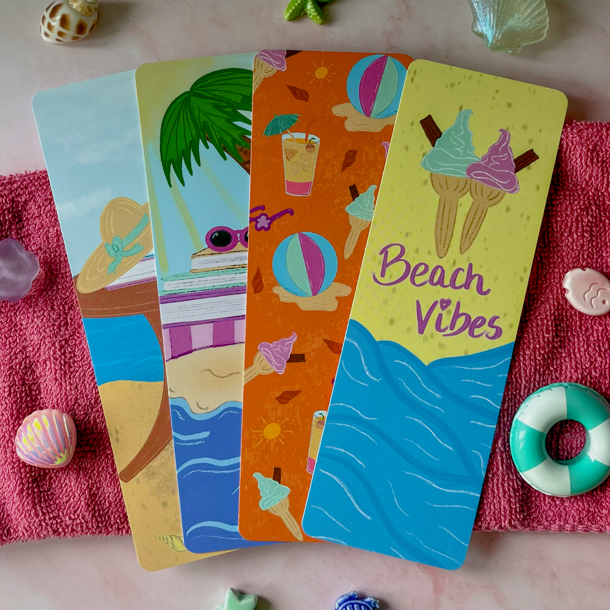 Beach Days Traditional Bookmarks Set of 4