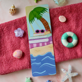 Palm Tree Book Stack Traditional Bookmark