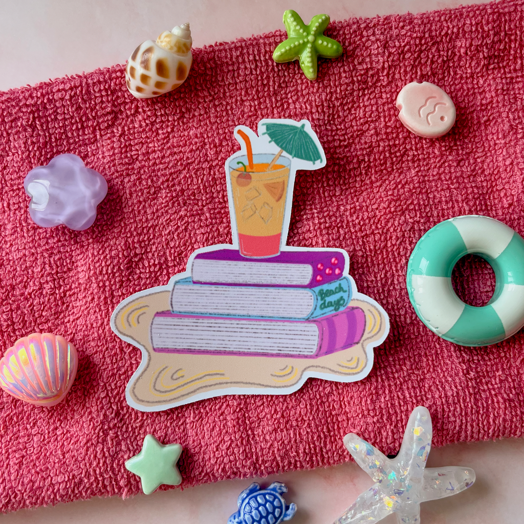 Cocktail Book Stack Vinyl Sticker