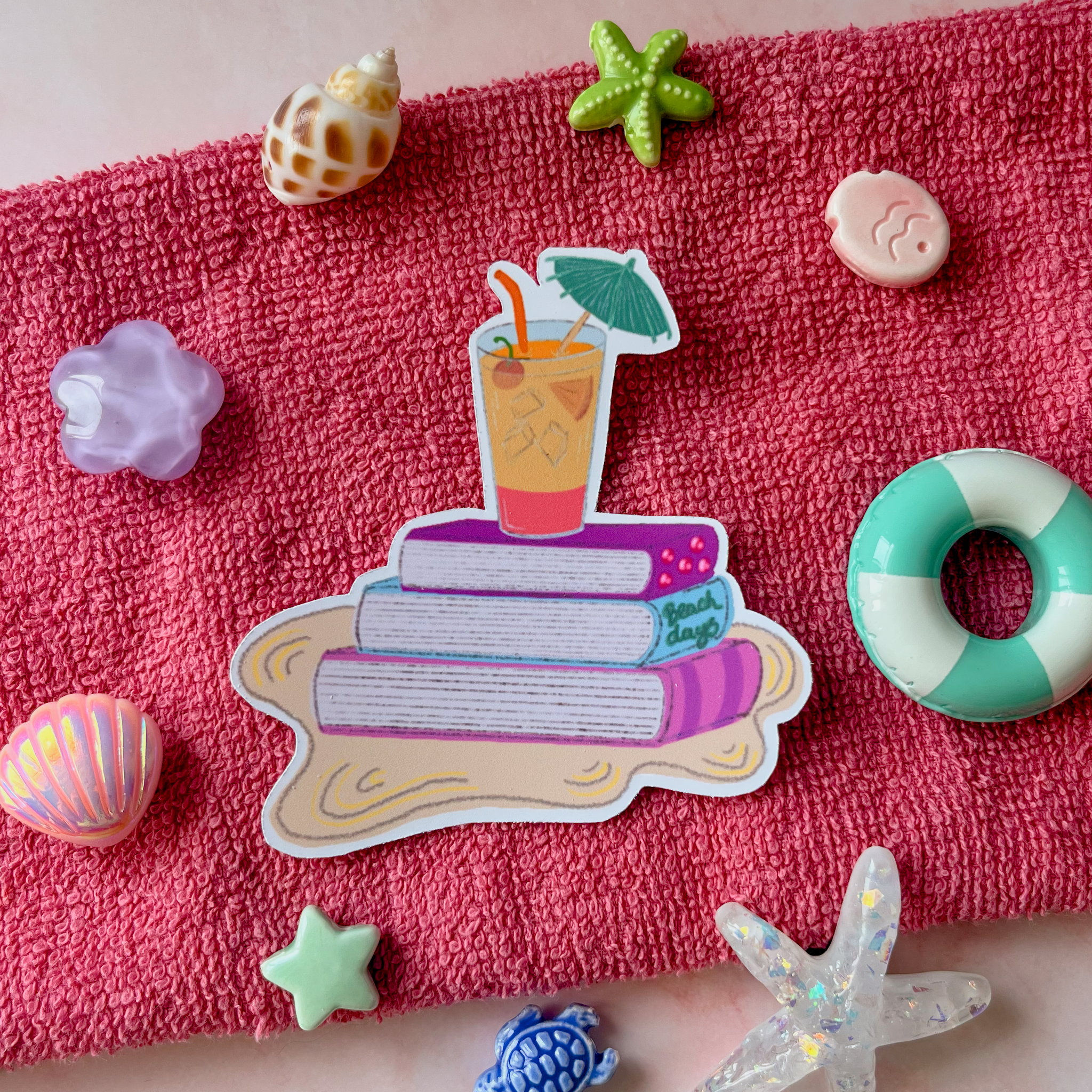 Cocktail Book Stack Vinyl Sticker