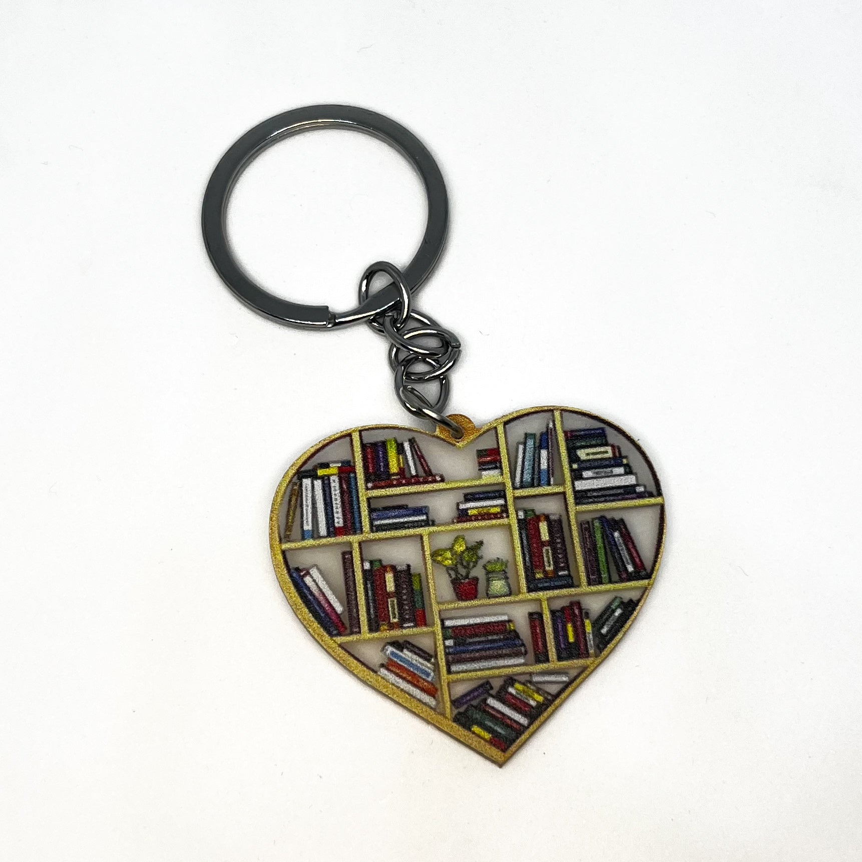 Acrylic  Heart Bookshelf Keyring