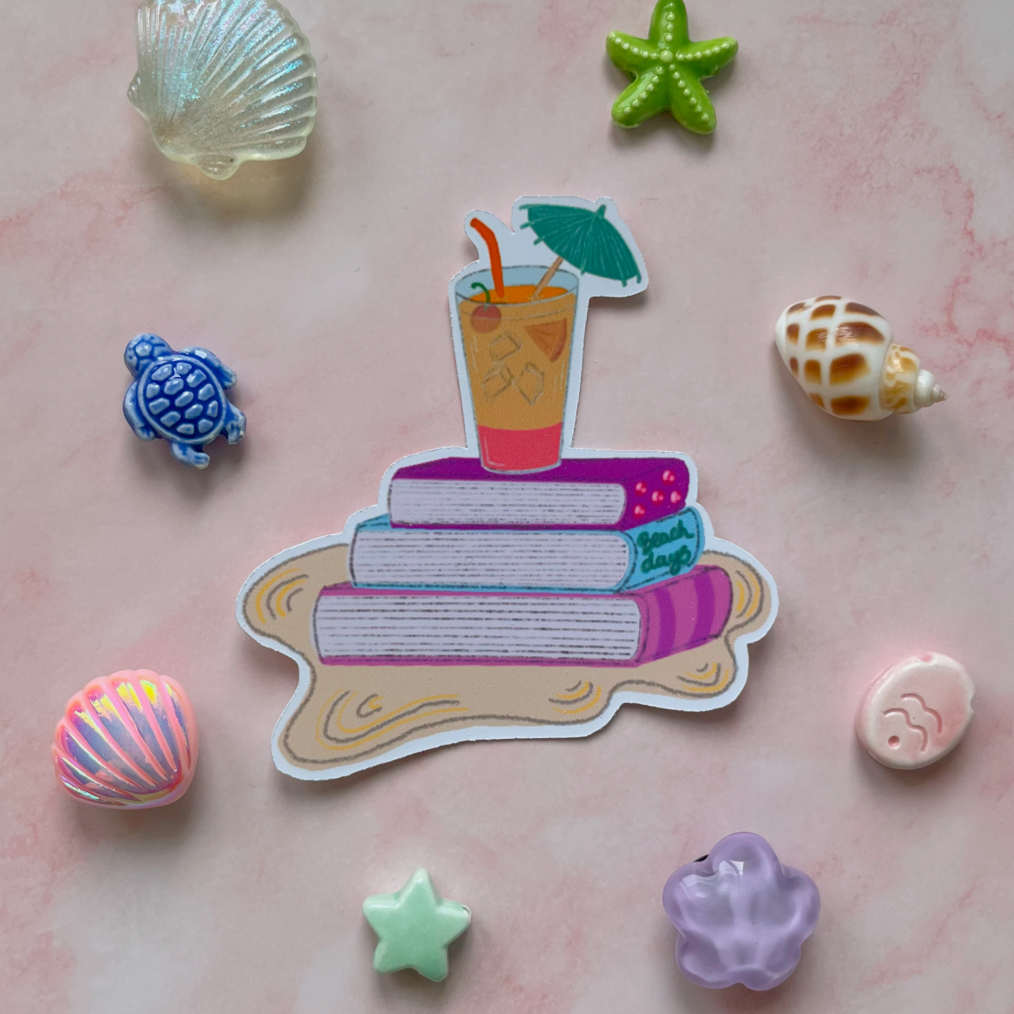 Cocktail Book Stack Vinyl Sticker