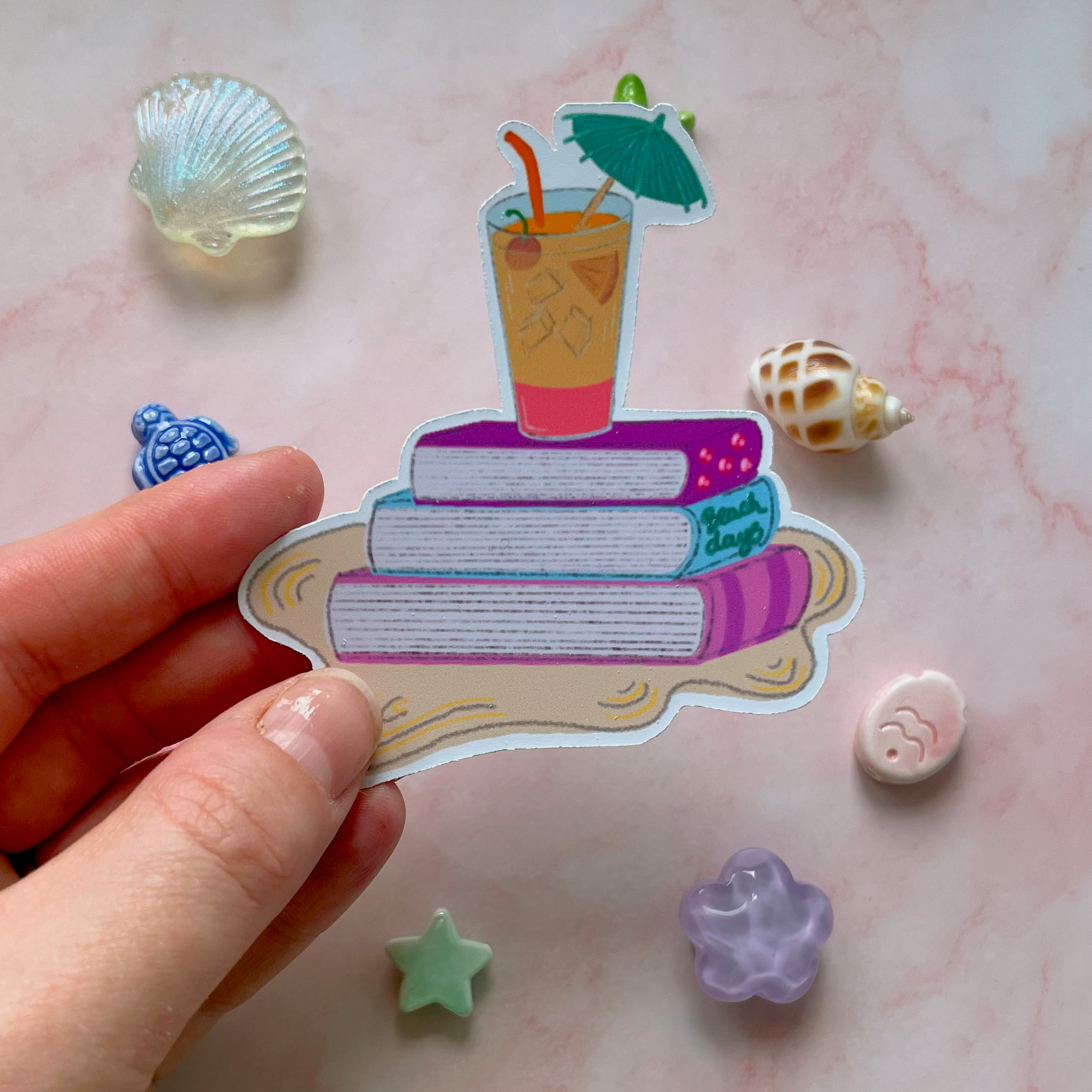 Cocktail Book Stack Vinyl Sticker