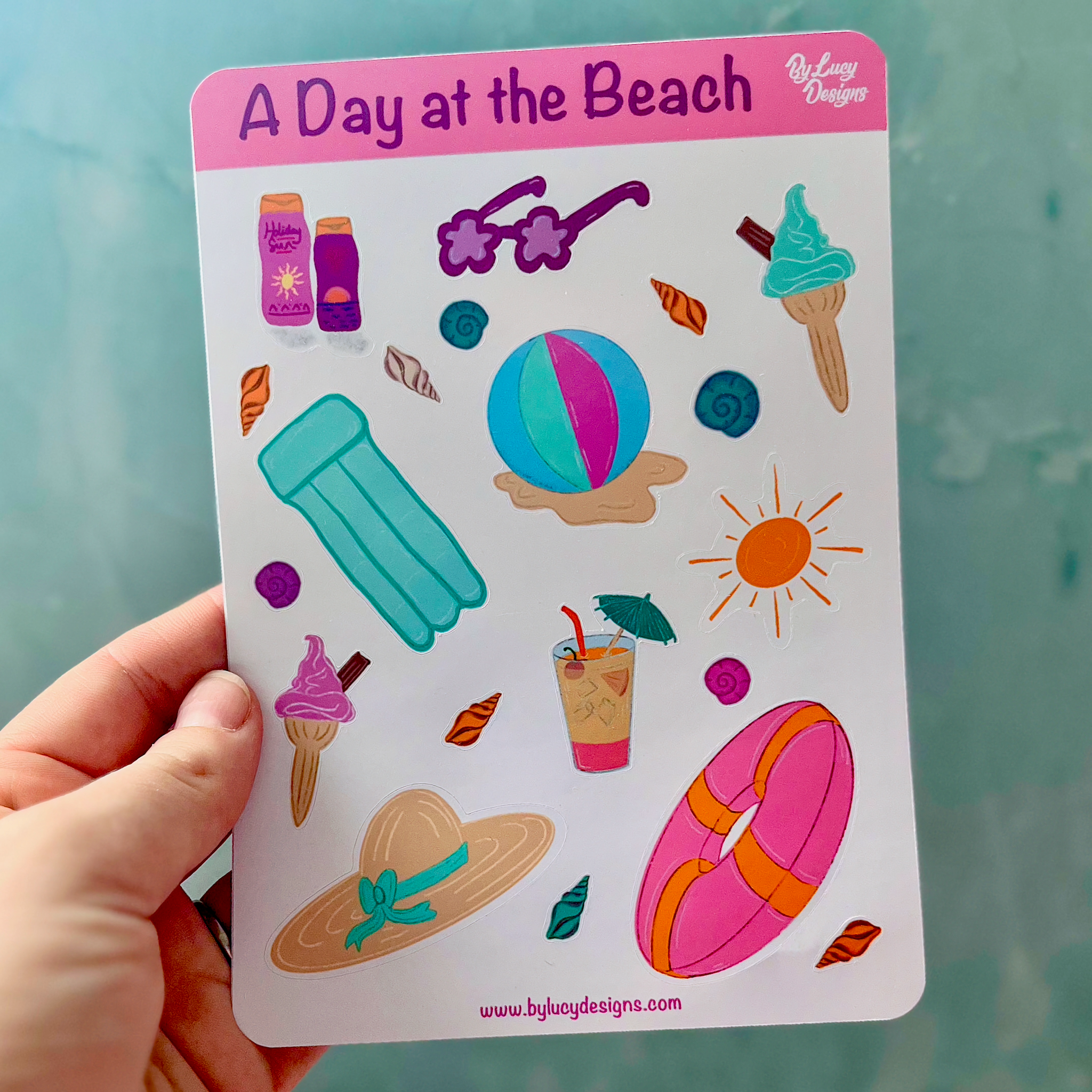 A Day at the Beach Sticker Sheet